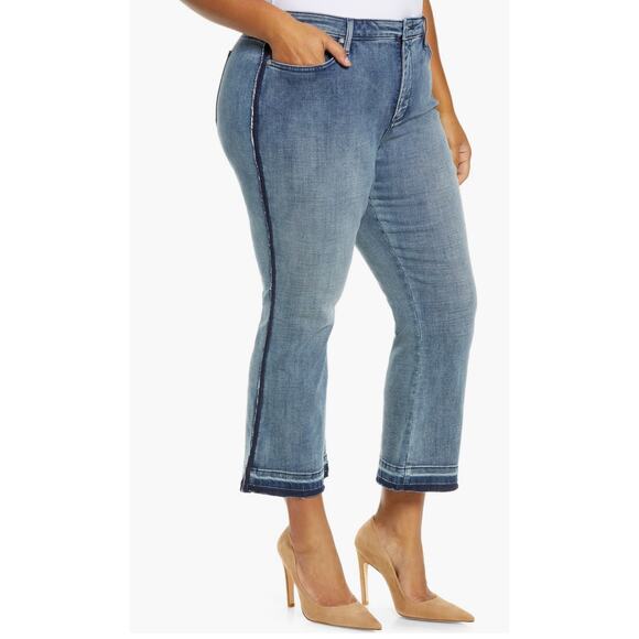 NYDJ Fiona Slim Ankle Crop Flare Tummy Tuck Shadow Stripe Jeans Womens 20W 20 W - Picture 6 of 16